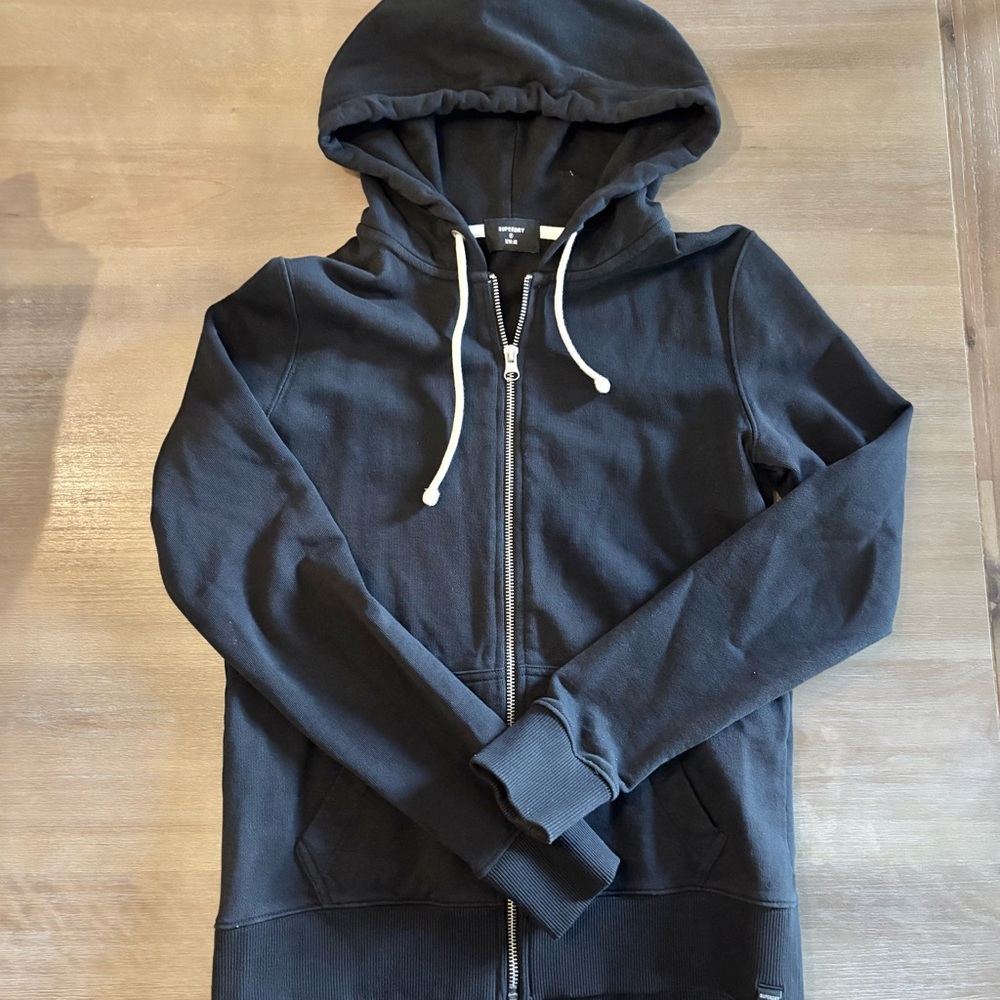 Superdry Standard Label Women’s Cotton Zip-Up Hoodie, W2010135A, Size 2 - Picture 2 of 10